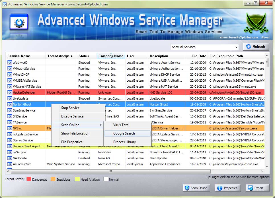 Windows 7 Advanced Windows Service Manager 6.0 full