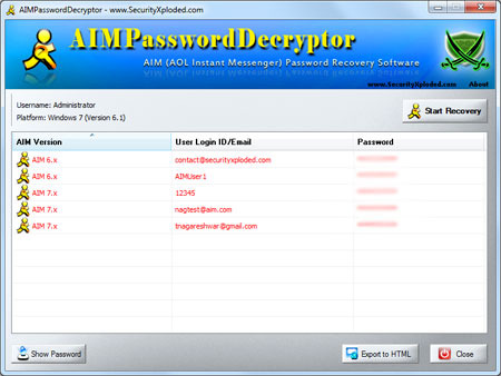 AIM Password Decryptor 5.0 full