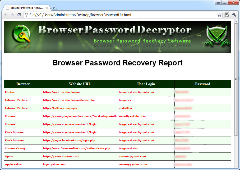 Browserpassworddecryptor