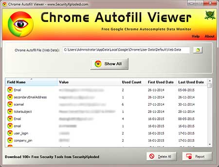 Windows 8 Chrome Autofill Viewer full