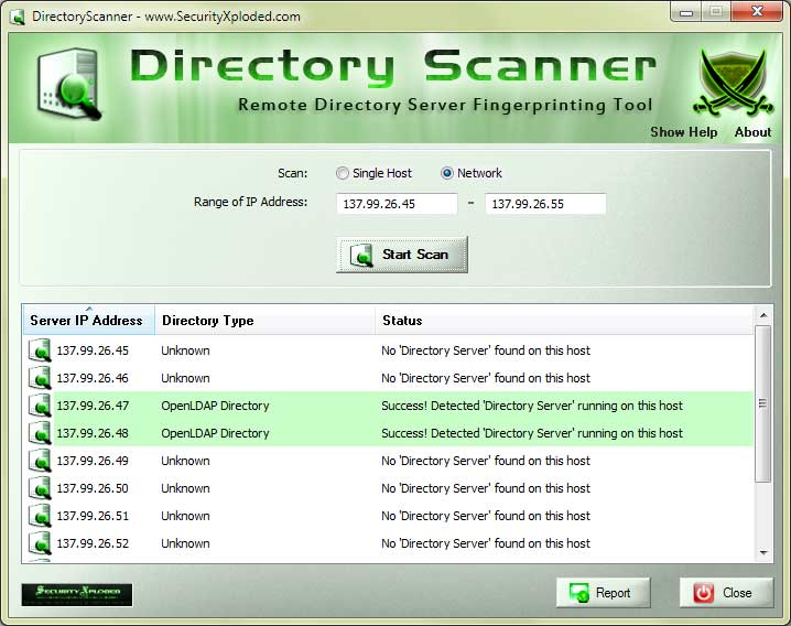 Remote Directory Server Fingerprinting Tool