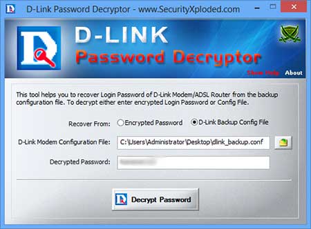 Windows 7 Password Decryptor for DLink 4.0 full