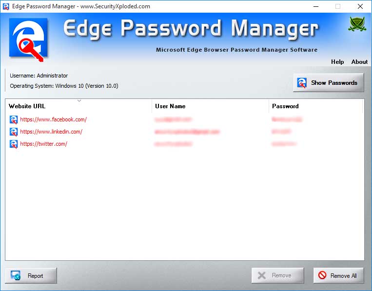 edge manage passwords