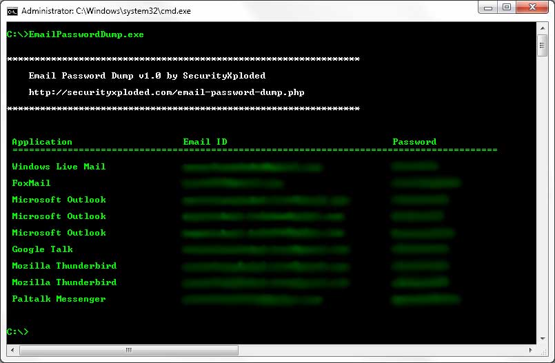 Free Commandline Email Password Recovery Tool