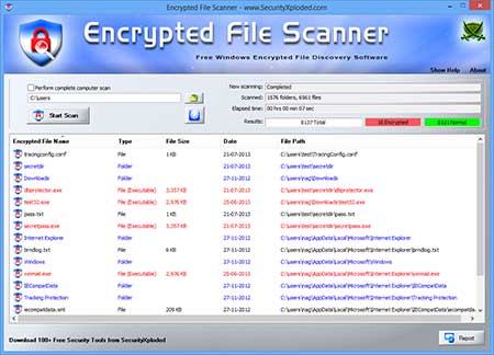 Free Windows Encrypted File Discovery Tool,