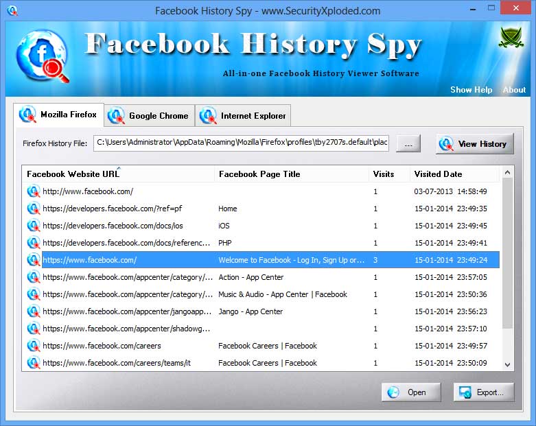 History Spy for Facebook 4.0 full