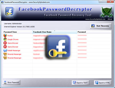 Facebook Password Decryptor 2.2