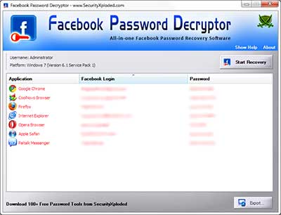 Facebook Password Decryptor 15.0 full