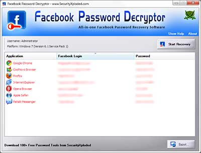 Facebook Password Decryptor 15.0