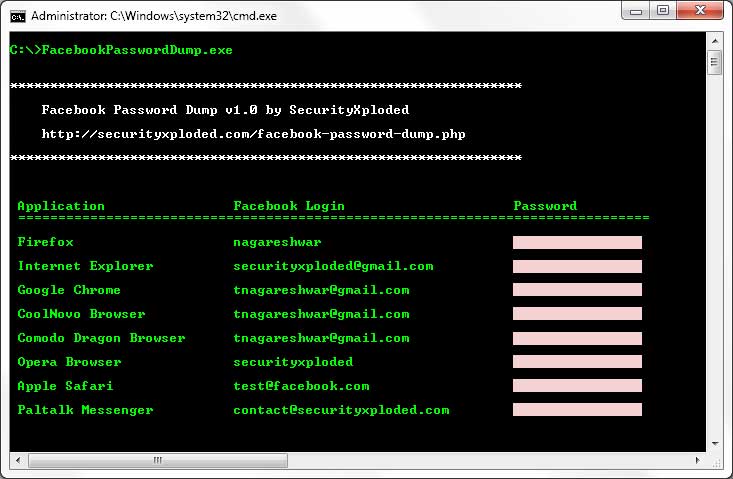 Command-line based Facebook Password Tool