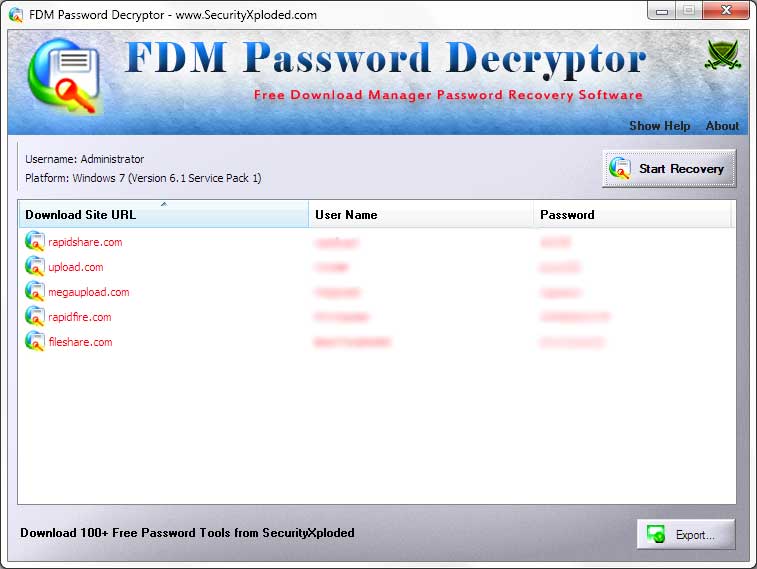 Free Download Manager Password Recovery Tool