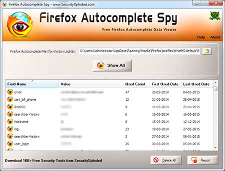 Firefox Autocomplete Spy 2.0 full