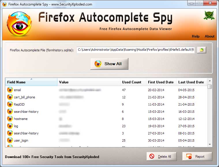 Autocomplete Spy for Firefox 2.0 full