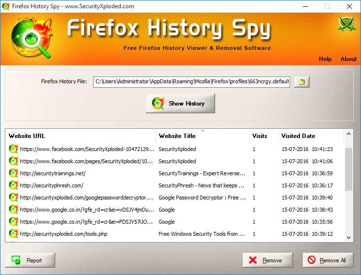 History Spy for Firefox 1.0 full