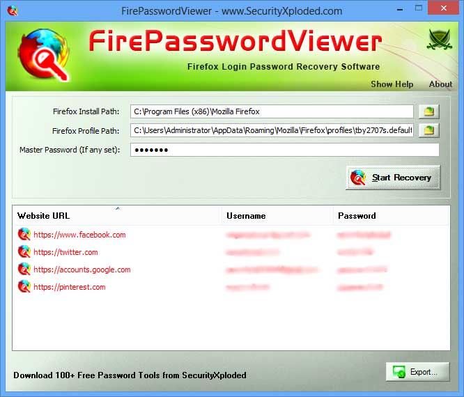 Firefox Password Recovery Software