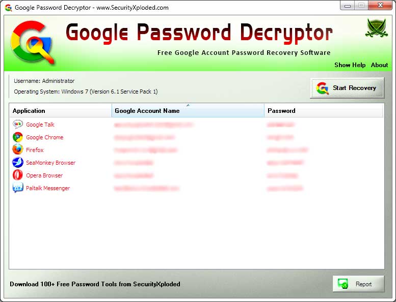 The Google Account Password Recovery Tool