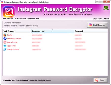 Windows 8 Instagram Password Decryptor full