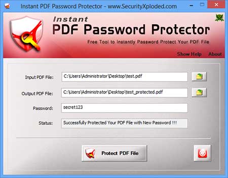 Windows 8 Instant PDF Password Protector full