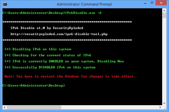 Windows 8 IPv6 Disable full