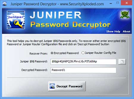 Free Junipter Router Password Recovery Tool