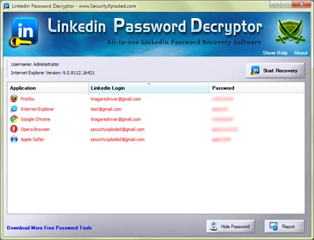 Linkedin Password Decryptor 7.0