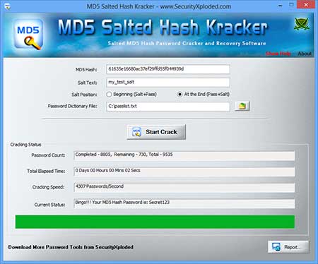 Windows 7 MD5 Salted Hash Kracker 4.0 full