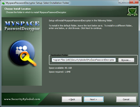 MyspacePasswordDecryptor Installer