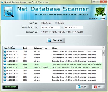 Windows 7 Network Database Scanner 3.0 full