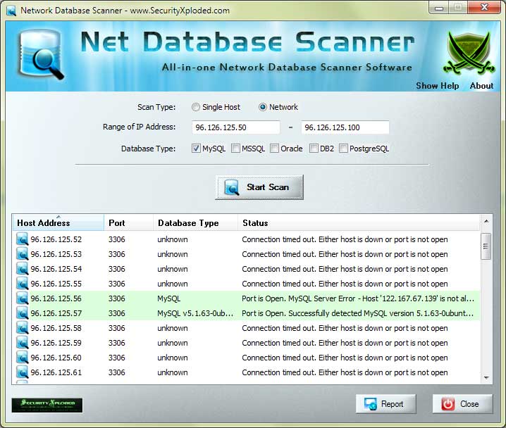 All-in-one Network Database Scanner Software