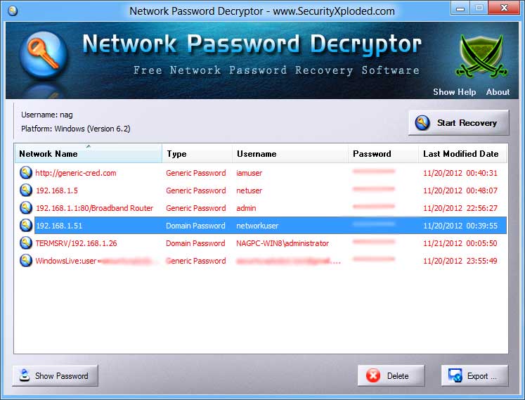 Network Password Decryptor 10.0