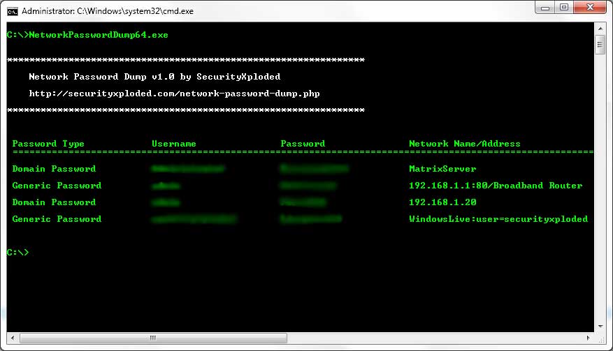 Command-line based Network Password Tool