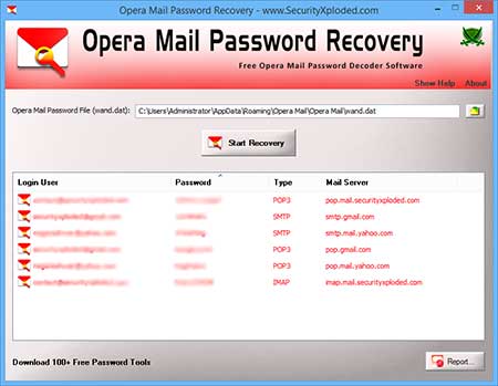 Free Opera Mail Client Password Decoder Tool