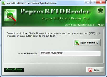 Pcprox RFID Reader screenshot