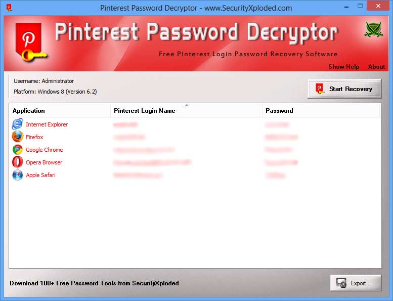 Password Decryptor for Pinterest 4.0 full