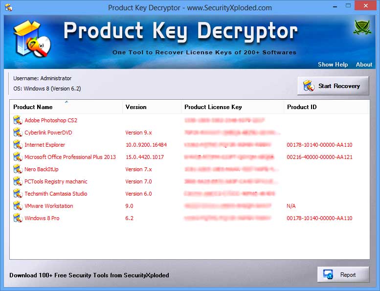 Free Product License Key Recovery Software