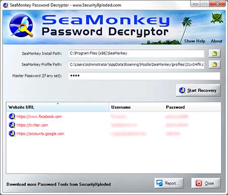 Windows 7 SeaMonkey Password Decryptor 6.0 full