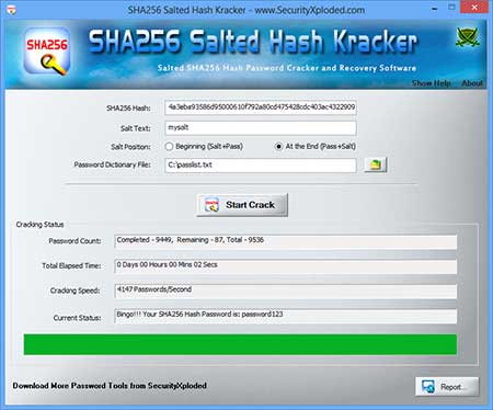 SHA256 Salted Hash Kracker 1.6 full