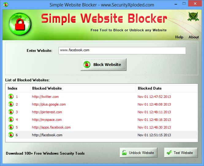 Simple Website Blocker screenshot