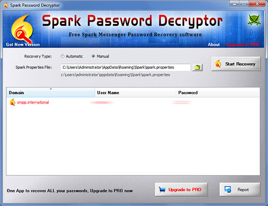 Password Decryptor for Spark Messenger screenshot