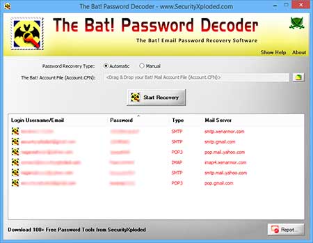 Free The Bat! Email Password Recovery Softwar