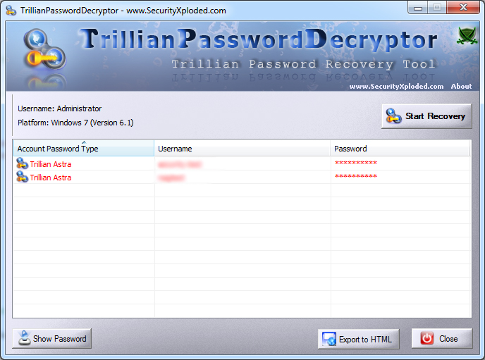 Password Decryptor for Trillian 6.0 full