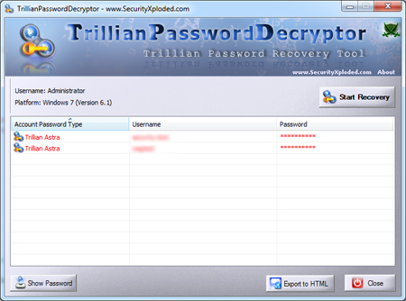 Trillian Password Decryptor 6.0 full