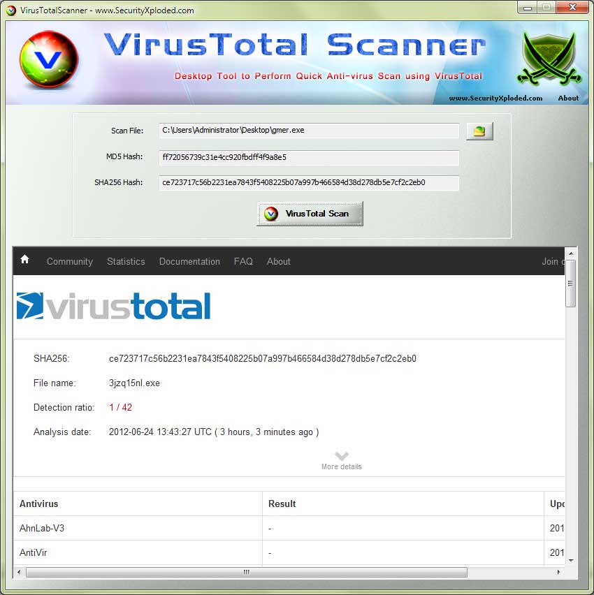 Desktop Tool to Perform Quick Anti-virus Scan