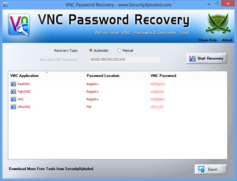 All-in-one VNC Password Decoder Tool