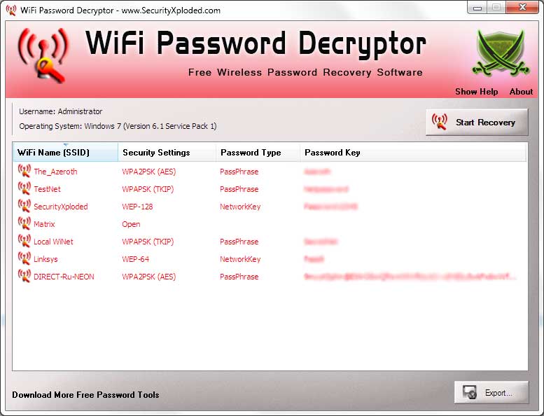 Free Wireless Password Recovery Software