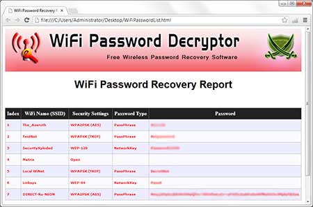 WiFiPasswordDecryptor