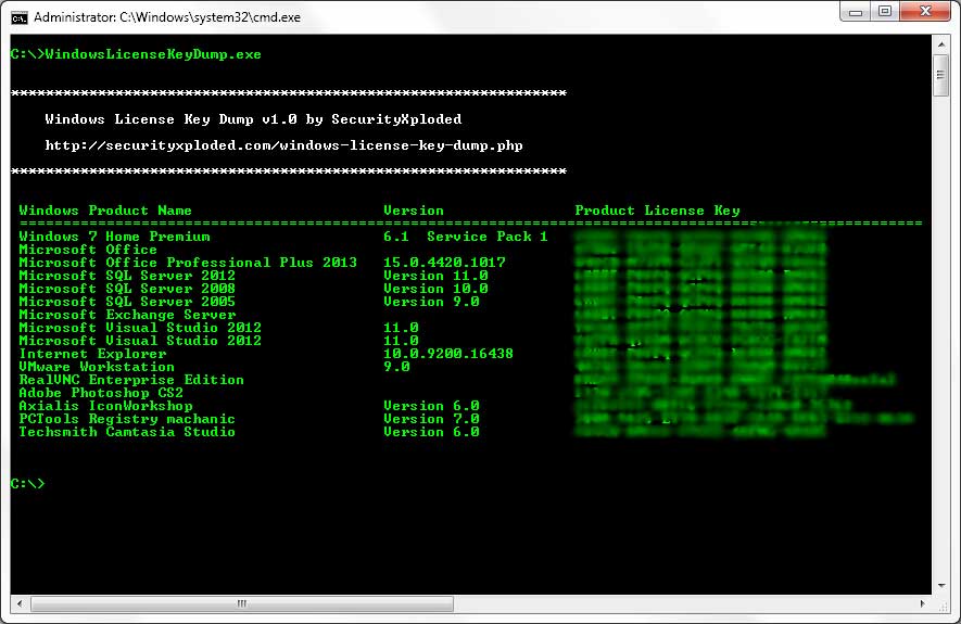 License Key Dump for Windows 7.0 full