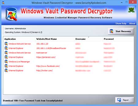 Windows Vault Password Decryptor 5.0 full