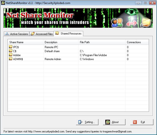 NetShareMonitor : Watch your shares from intruders