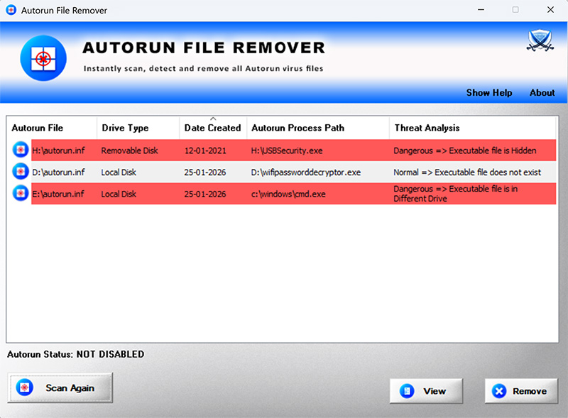 Autorun File Remover screenshot